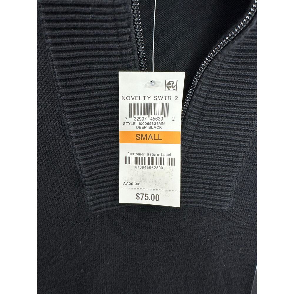 Alfani Men's Black Quarter-Zip Ribbed Placket Sweater Size Small - Picture 8 of 11